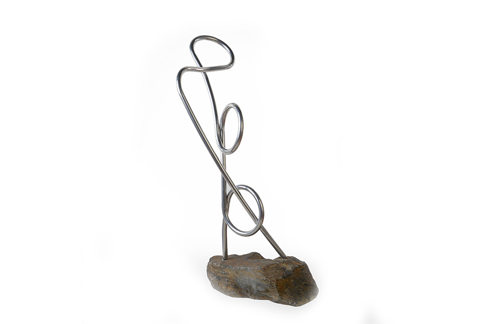 HUGO CHALÉ - Artista y escultor conceptual - Escultura Descripción del viento - Técnica: acero inoxidable